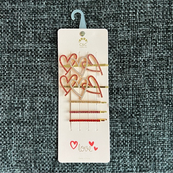 NWT C&C California Rhinestone Bobby Pins- Set of 5 - Picture 3 of 5